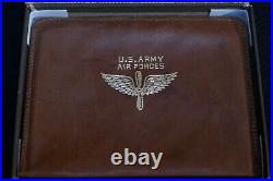 WW2 US Army Air Forces Saddle Finish Leather ID / Card Wallet Dunhill Mfg. & Box