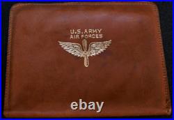 WW2 US Army Air Forces Saddle Finish Leather ID / Card Wallet Dunhill Mfg. & Box