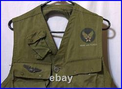 WW2 US Army Air Forces Type C-1 Emergency Vest / Air Force Pilot Wing Pin