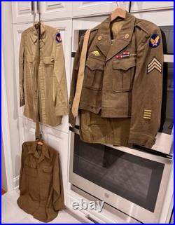 WW2 US Army Air Forces (USAAF) Unfiorm Ike Jacket, Pants, Belt, Tie, 2 Shirts