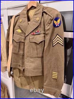WW2 US Army Air Forces (USAAF) Unfiorm Ike Jacket, Pants, Belt, Tie, 2 Shirts