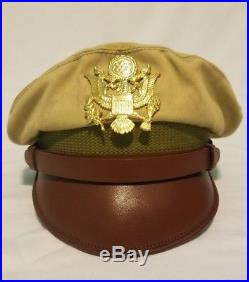 WW2 US Army Airforce Flighter 50 Missons Officers Crusher Visor Hat Cap