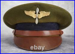 WW2 US Army air corp force cadet military uniform dress visor cap war jacket hat