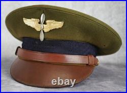 WW2 US Army air corp force cadet military uniform dress visor cap war jacket hat