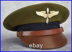 WW2 US Army air corp force cadet military uniform dress visor cap war jacket hat