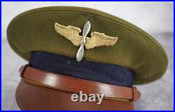WW2 US Army air corp force cadet military uniform dress visor cap war jacket hat