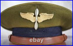 WW2 US Army air corp force cadet military uniform dress visor cap war jacket hat