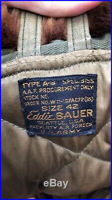 WW2 US army Airforce Eddie Bauer B9 Parka Mistake Tag