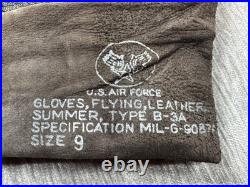 WW2 USAAF Type B-3A Leather Flying Gloves Size 9 US Army Air Force Original