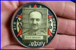 WW2 USAAF US Army Air Force ID Photo Badge I. S. D Officer MAT CTR Original WWII