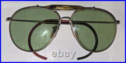 WW2 USAAF US Army Air Force Pilot Aviator Bausch & Lomb Sunglasses Green Lenses