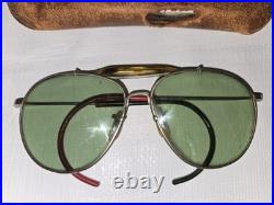 WW2 USAAF US Army Air Force Pilot Aviator Bausch & Lomb Sunglasses Green Lenses