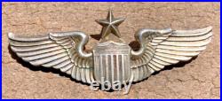 WW2 USAAF US Army Air Force Senior Pilot Wing Badge Pin Amcraft Sterling