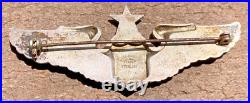 WW2 USAAF US Army Air Force Senior Pilot Wing Badge Pin Amcraft Sterling