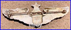 WW2 USAAF US Army Air Force Senior Pilot Wing Badge Pin Amcraft Sterling