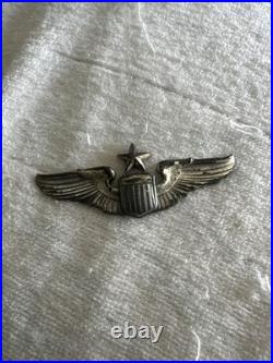 WW2 USAAF US Army Air Force Senior Pilot Wing Badge Pin Sterling Silver 3 Read