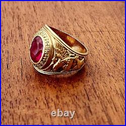 WW2 Vintage US Army Air Forces Pilot 10K Gold Ring Size 11 Pilot Officer Ring