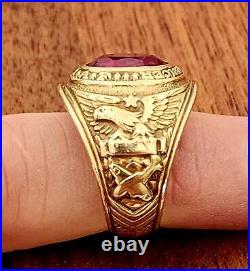 WW2 Vintage US Army Air Forces Pilot 10K Gold Ring Size 11 Pilot Officer Ring