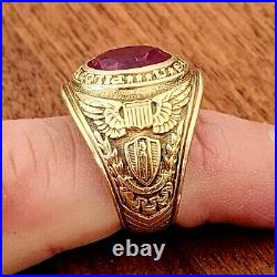 WW2 Vintage US Army Air Forces Pilot 10K Gold Ring Size 11 Pilot Officer Ring