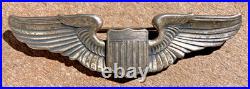 WW2 WWII Military USAAF US Army Air Force Sterling Silver 3' Pilots Wings