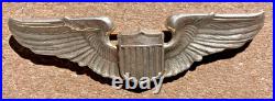 WW2 WWII Military USAAF US Army Air Force Sterling Silver 3' Pilots Wings Meyer
