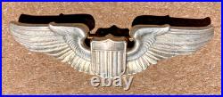 WW2 WWII Military USAAF US Army Air Force Sterling Silver 3' Pilots Wings Meyer