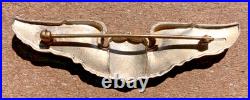 WW2 WWII Military USAAF US Army Air Force Sterling Silver 3' Pilots Wings Meyer