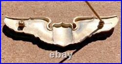 WW2 WWII Military USAAF US Army Air Force Sterling Silver 3' Pilots Wings Meyer
