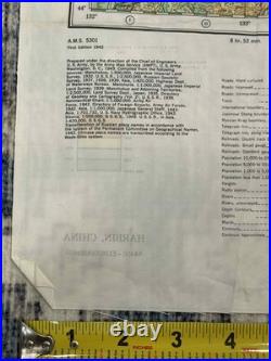 WW2 WWII US Army Air Force Silk Pilot Escape Map 1943 Harbin Spassk-Dal'niy Asia