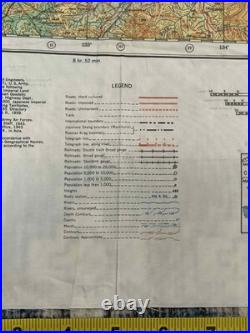 WW2 WWII US Army Air Force Silk Pilot Escape Map 1943 Harbin Spassk-Dal'niy Asia