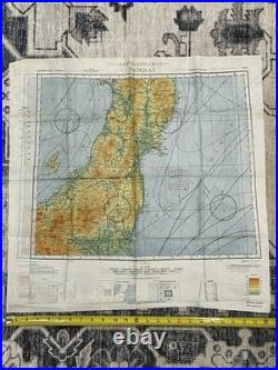 WW2 WWII US Army Air Force Silk Pilot Escape Map 1943 Kanazawa & Sendai JAPAN