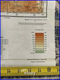 WW2 WWII US Army Air Force Silk Pilot Escape Map 1943 Kanazawa & Sendai JAPAN
