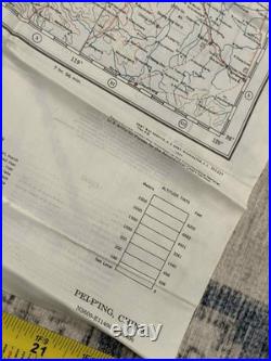 WW2 WWII US Army Air Force Silk Pilot Escape Map 1944 Peking & Ryojun CHINA CBI