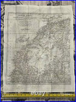 WW2 WWII US Army Air Force Silk Pilot Escape Map NORTH AFRICA Tunisia Algeria