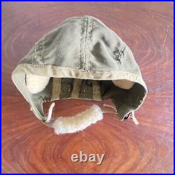 WW2 WWII US Army Air Force Type A-9 Summer Flight Helmet MEDIUM USAAF