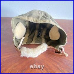 WW2 WWII US Army Air Force Type A-9 Summer Flight Helmet MEDIUM USAAF