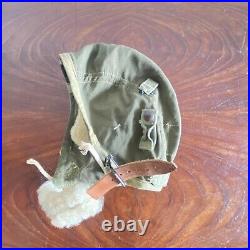 WW2 WWII US Army Air Force Type A-9 Summer Flight Helmet MEDIUM USAAF