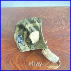 WW2 WWII US Army Air Force Type A-9 Summer Flight Helmet MEDIUM USAAF