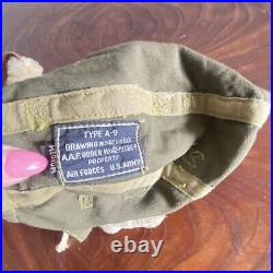 WW2 WWII US Army Air Force Type A-9 Summer Flight Helmet MEDIUM USAAF