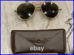 WW2 WWII USAAF US Army Air Force Pilot / Aviator Sunglasses Green Lenses + Pouch