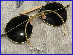WW2 WWII USAAF US Army Air Force Pilot / Aviator Sunglasses Green Lenses + Pouch