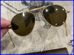 WW2 WWII USAAF US Army Air Force Pilot / Aviator Sunglasses Green Lenses + Pouch