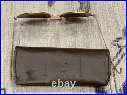 WW2 WWII USAAF US Army Air Force Pilot / Aviator Sunglasses Green Lenses + Pouch