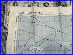 WW2 WWII USAAF US Army Air Force Silk Pilot Escape Map 1944 Mindanao & Borneo