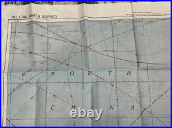 WW2 WWII USAAF US Army Air Force Silk Pilot Escape Map 1944 Mindanao & Borneo