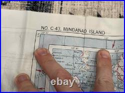 WW2 WWII USAAF US Army Air Force Silk Pilot Escape Map 1944 Mindanao & Borneo