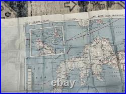 WW2 WWII USAAF US Army Air Force Silk Pilot Escape Map 1944 Mindanao & Borneo