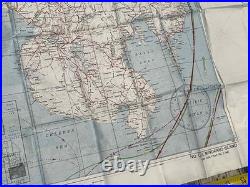 WW2 WWII USAAF US Army Air Force Silk Pilot Escape Map 1944 Mindanao & Borneo