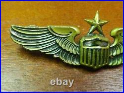 WW2 WWII USAAF US Army Air Force Sterling Silver 3 Senior Pilot Wing C. P. Co