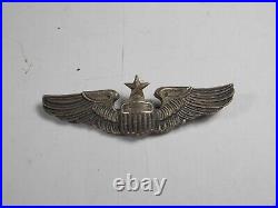 WW2 WWII USAAF US Army Air Force Sterling Silver 3 Senior Pilot Wings